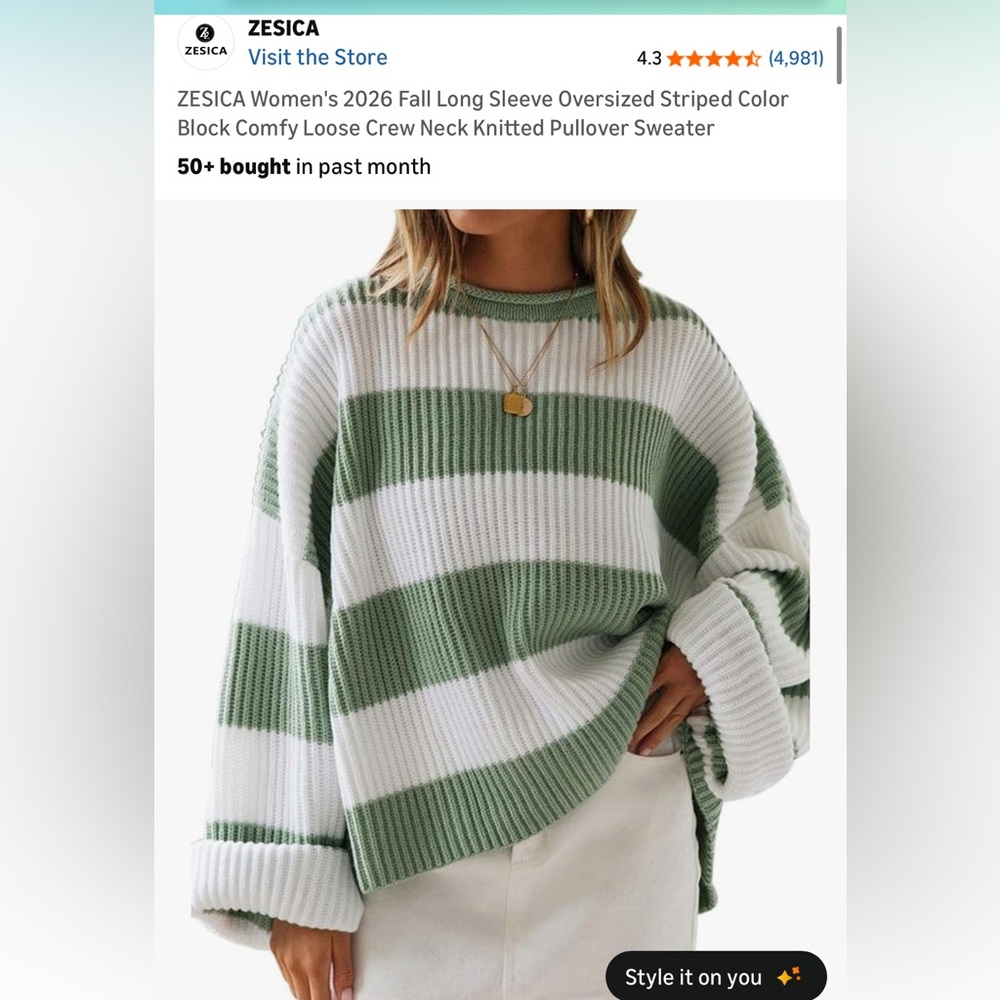 Striped Amazon Sweater - Picture 7 of 7